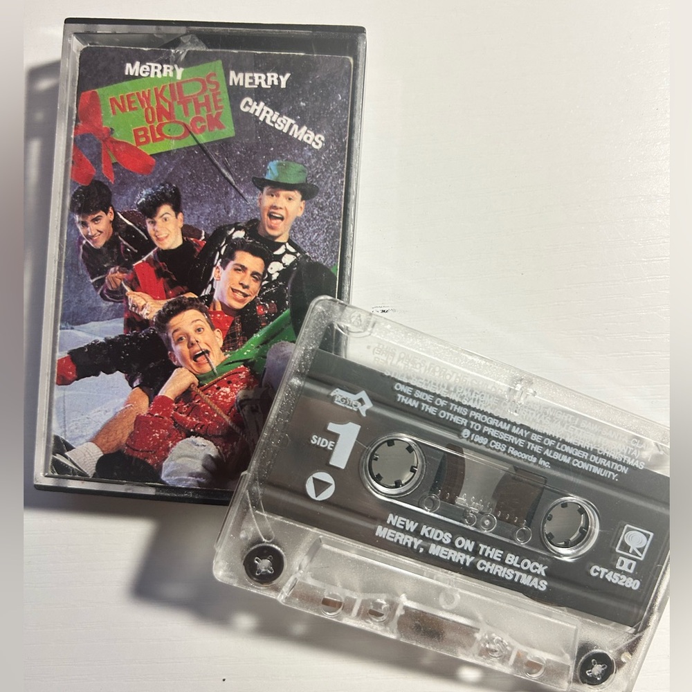 New Kids on the Block Merry Merry‎ Christmas Cassette 1989 Vintage NKOTB Tested